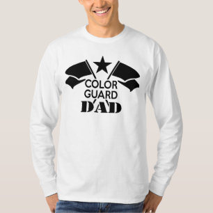 Black Crossed Flags Colour Guard Dad t-shirt