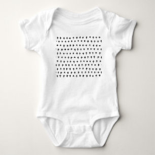 Black Crosses Hand Drawn Geometrical Baby Bodysuit
