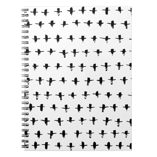 Black Crosses Hand Drawn Geometrical Notebook (Front)