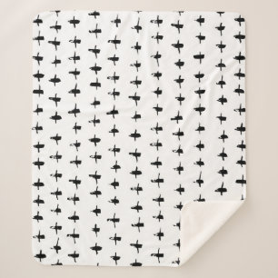Black Crosses Hand Drawn Geometrical Sherpa Blanket