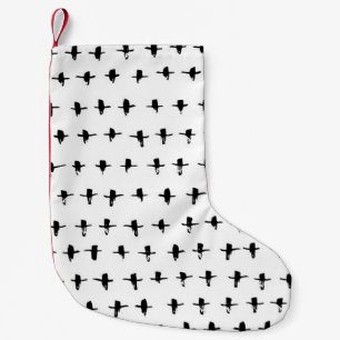 Black Crosses Hand Drawn Geometrical Small Christmas Stocking