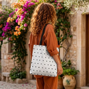 Black crosses modern shopping tote bag