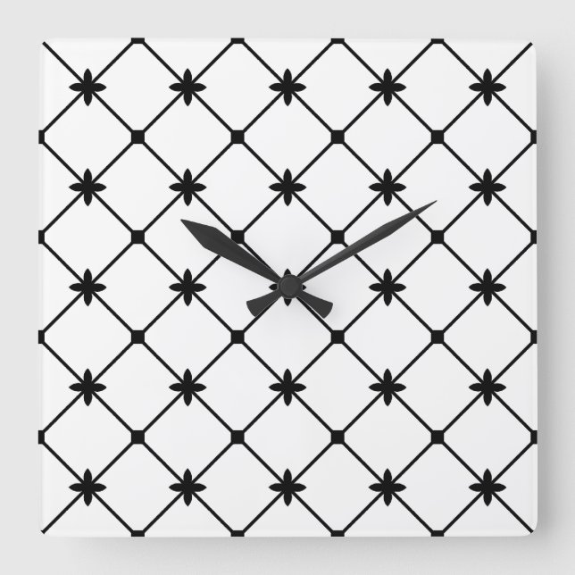Black Crosses on White Wall Clock (Front)