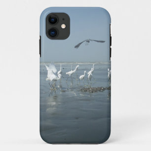 Black Crow and White Cranes: A Contrast in Nature Case-Mate iPhone Case