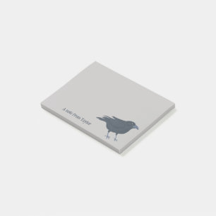 Black Crow Bird Illustration Personalized Post-it Notes