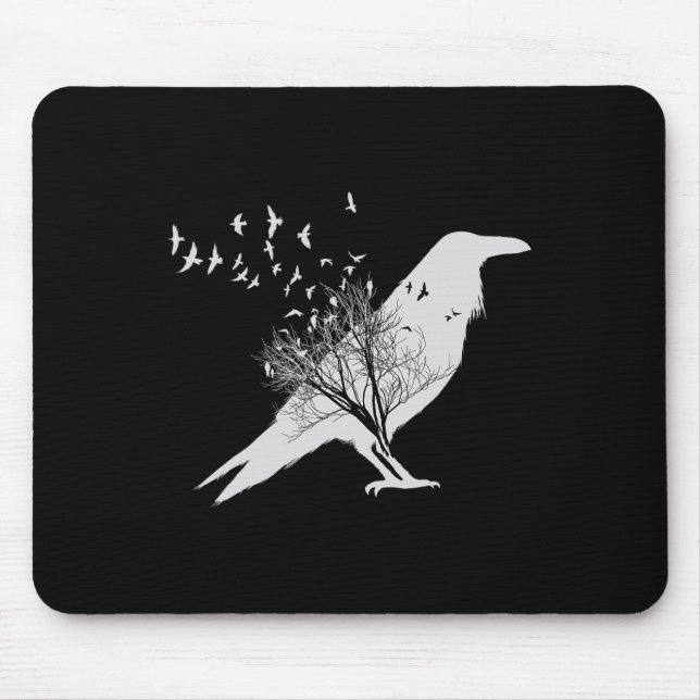 Black Crow Bird  Mouse Pad (Front)