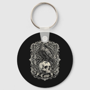 Black Crow Black Raven Bird Gothic Art Humour Meme Key Ring