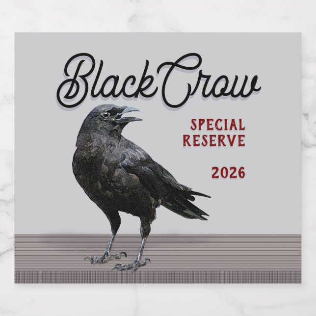 Black Crow Brand Bottle Label (Single Label)