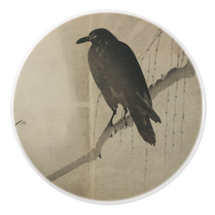 Black Crow Ceramic Knob