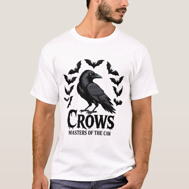 Black Crow F, Caw F, Funny Bird Dance Cool Present T-Shirt (Front)