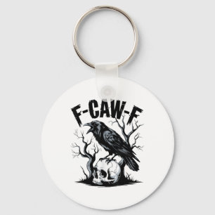 Black Crow, F-caw-f Funny Black Bird  Key Ring