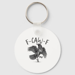 Black Crow, F-caw-f Funny Black Bird  Key Ring