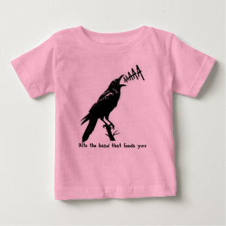 Black Crow Illustration - Gothic Style Art Design Baby T-Shirt