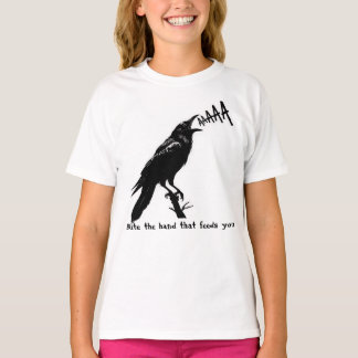 Black Crow Illustration - Gothic Style Art Design T-Shirt