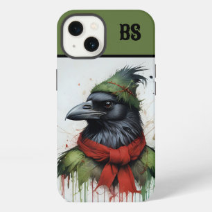 black crow in christmas outfit iPhone 13 case