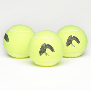 Black Crow Master of Time Illustration Tennis Balls