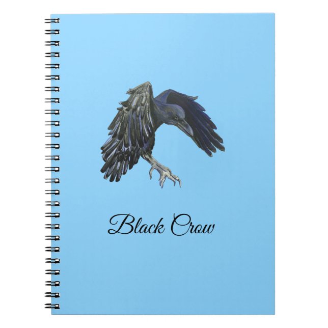 Black Crow Master of Time Personalised Sky Blue Notebook (Front)