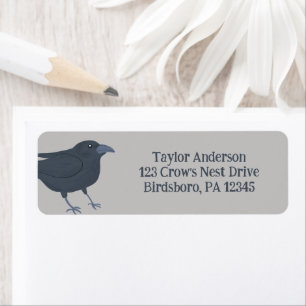 Black Crow on Gray Return Address