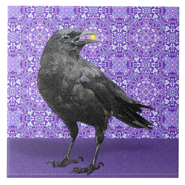 Black Crow purple pattern tile (Front)