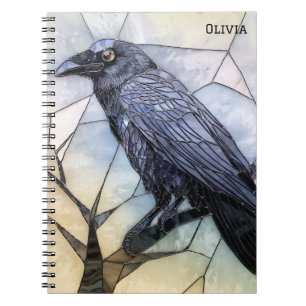 Black Crow Scary Gothic Abstract  Notebook