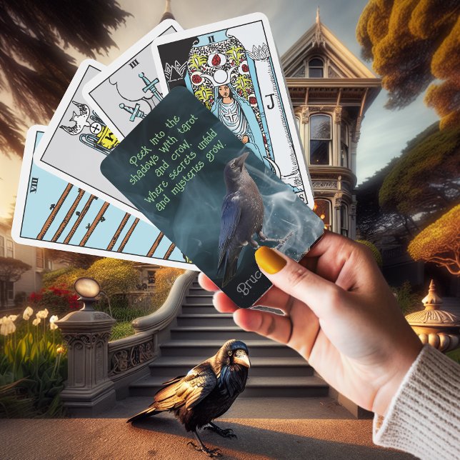 Black Crow Witch Familiar with Teal Smoke/Shadows Playing Cards (Creator Uploaded)