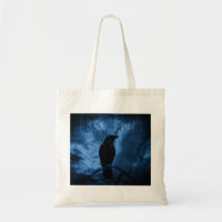 Black Crow with Runes Dark Goth Style