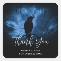 Black Crow with Runes Dark Goth Style Wedding