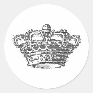 Black Crown Classic Round Sticker