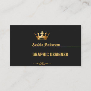 Black Crown Gold Luxury Professional Branding Business Card
