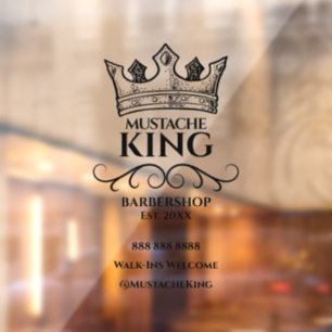 Black Crown King Moustache Barbershop Business