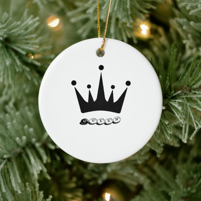 Black Crown Queen Text Style Ceramic Circle  Tree Decoration (Tree)