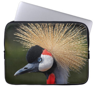 Black crowned crane laptop sleeve
