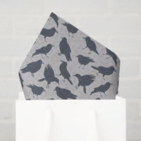 Black Crows Birds Grey Patterned