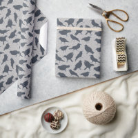 Black Crows Birds Grey Patterned