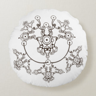 Black crystal and rose colour design round cushion