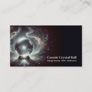 Black Crystal ball Long Energy Reiki Meditation Business Card