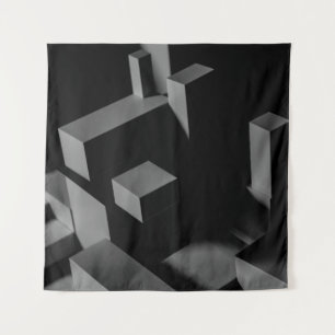 BLACK CUBE TAPESTRY