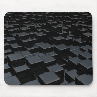 Black cube world mouse pad