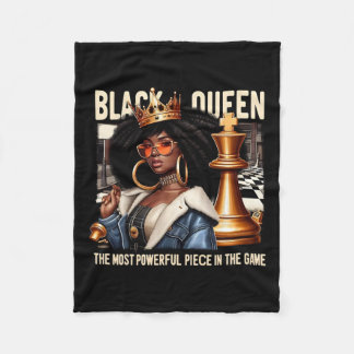 Black Culture Black Queen Chess Empowerment Black  Fleece Blanket