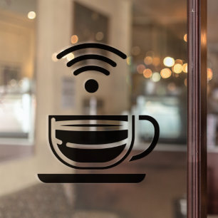 Black Cup Of Coffee Free WI-FI Network 