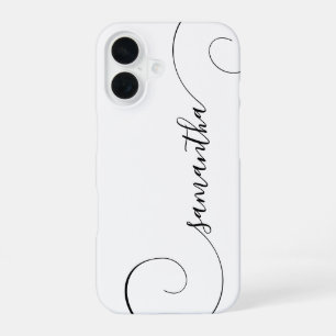 Black Curly Signature iPhone 16 Case
