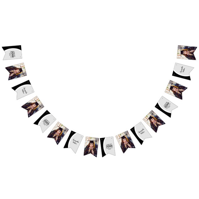 Black Curved Frame Photo Graduation Bunting (All)