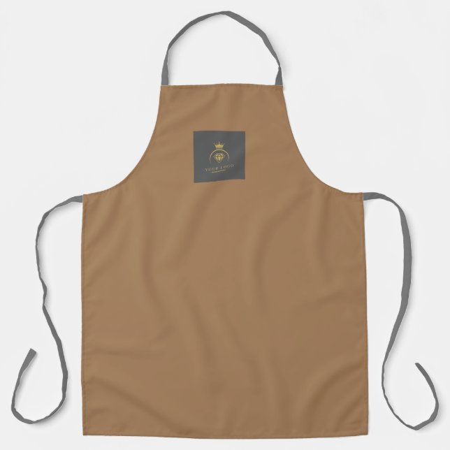 Black Custom Business Apron Logo Personalised Larg (Front)