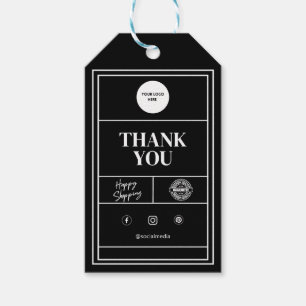 Black Custom Business Gift Tag