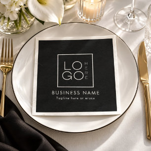 Black Custom Business Logo Company Event Party Napkin