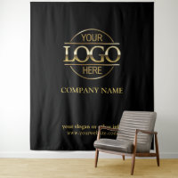Black Custom Business Logo Trade Show Backdrop