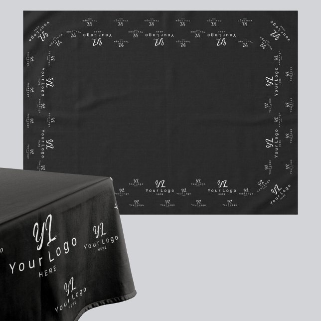 Black Custom Business Logo Trade show Display Tabl Tablecloth (Creator Uploaded)