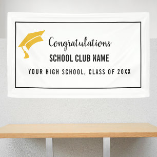 Black Custom Club Graduation Banner