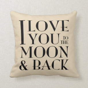 Black & Custom Colour Love you to the moon & back Cushion