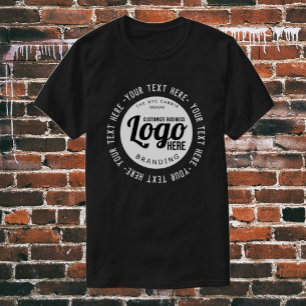 Black Custom Company Business Logo Employee Swag T-Shirt